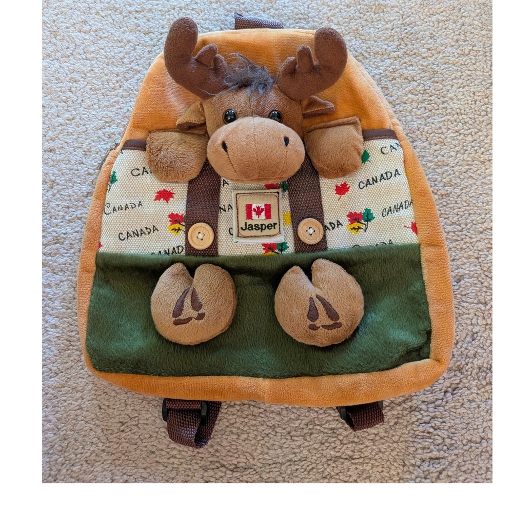 Jasper Canada Plush Moose Backpack Souvenir Kids Daypack